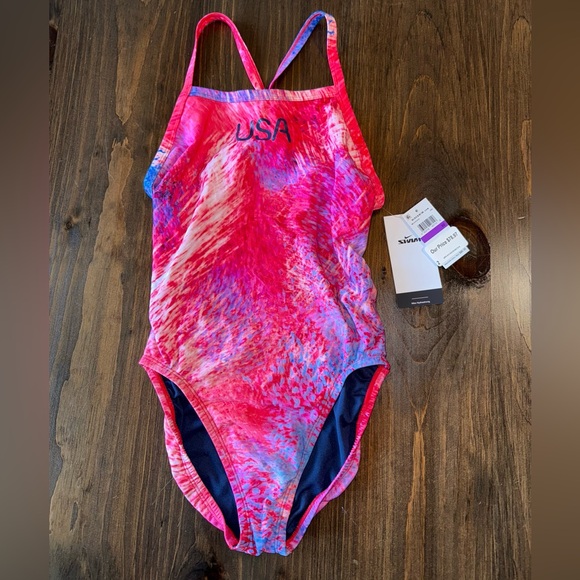 NWT Nike (32) Brand New Pink Tie Dye US Olympic Team One Piece Swimsuit - Picture 1 of 7